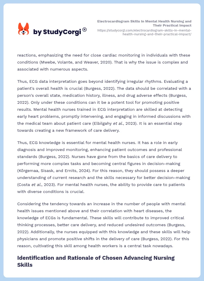Electrocardiogram Skills in Mental Health Nursing and Their Practical Impact. Page 2