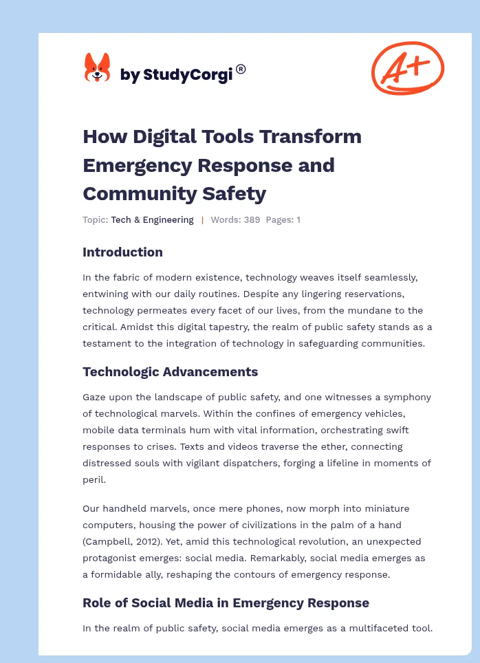 How Digital Tools Transform Emergency Response and Community Safety. Page 1