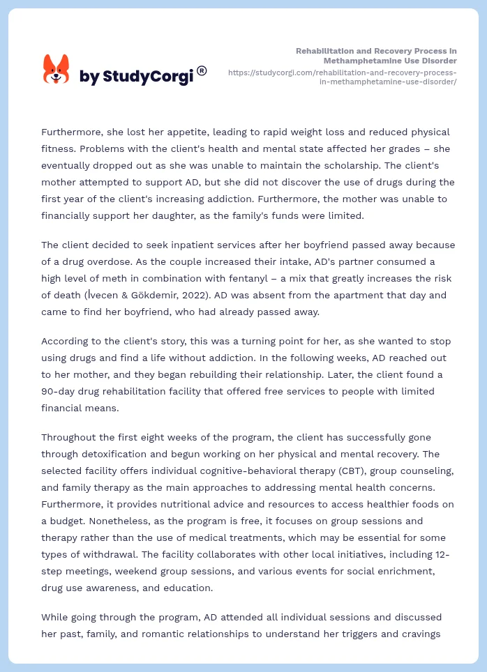 Rehabilitation and Recovery Process in Methamphetamine Use Disorder. Page 2