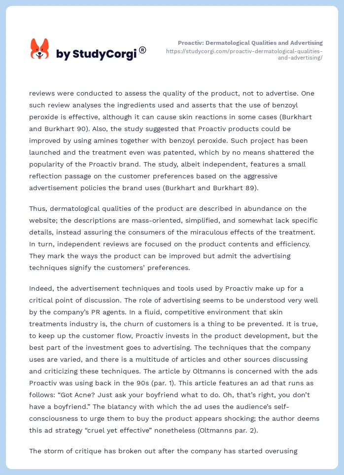 Proactiv: Dermatological Qualities and Advertising. Page 2