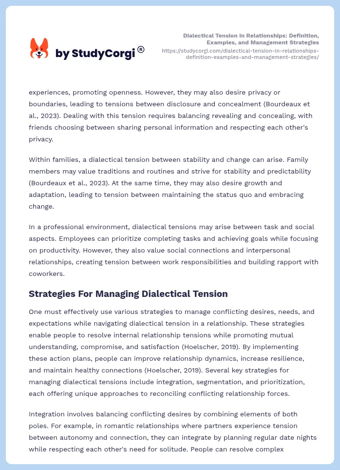 Dialectical Tension in Relationships: Definition, Examples, and Management Strategies. Page 2
