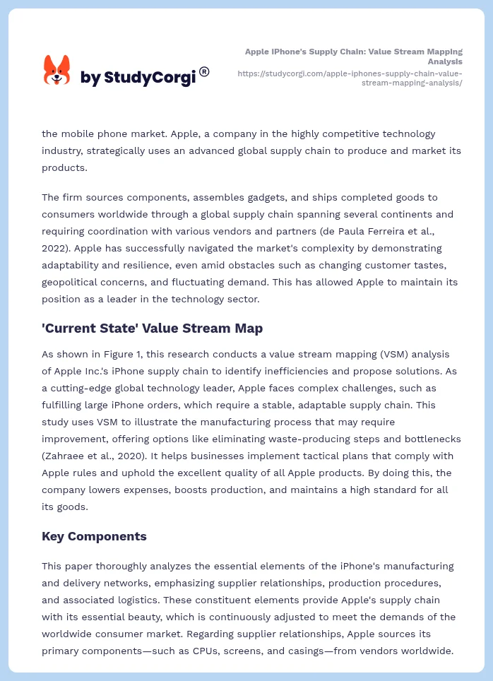 Apple iPhone's Supply Chain: Value Stream Mapping Analysis. Page 2