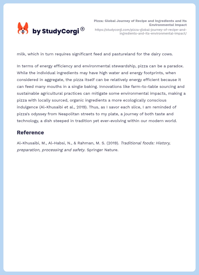 Pizza: Global Journey of Recipe and Ingredients and Its Environmental Impact. Page 2
