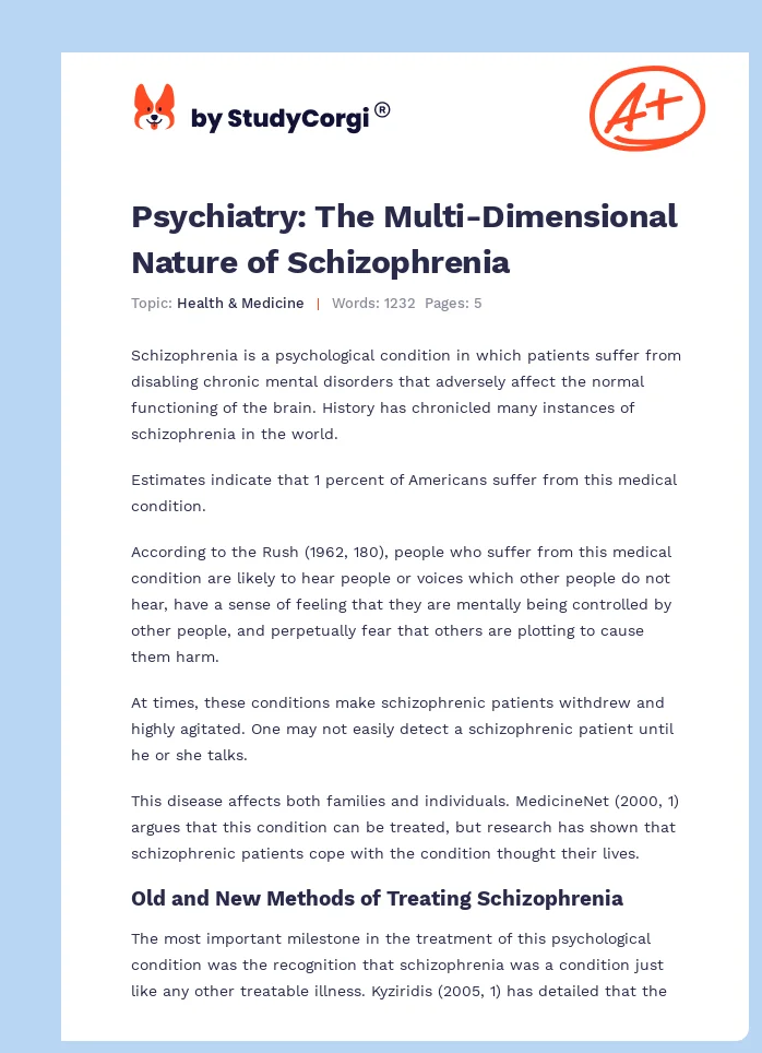 Psychiatry: The Multi-Dimensional Nature of Schizophrenia. Page 1