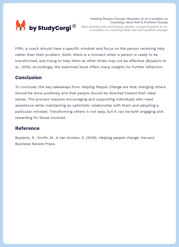 Helping People Change: Boyatzis et al.'s Insights on Coaching, Ideal Self & Positive Change. Page 2