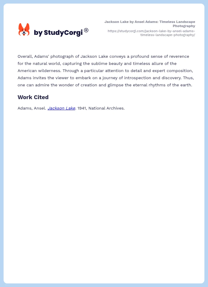 Jackson Lake by Ansel Adams: Timeless Landscape Photography. Page 2