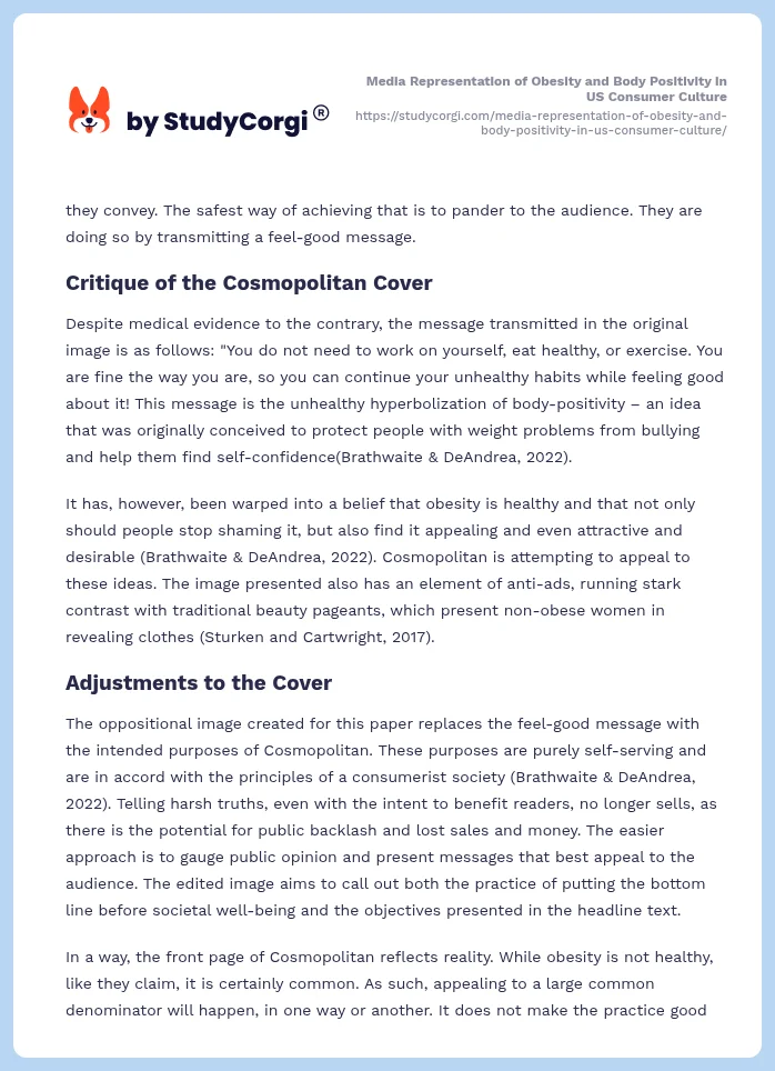 Media Representation of Obesity and Body Positivity in US Consumer Culture. Page 2