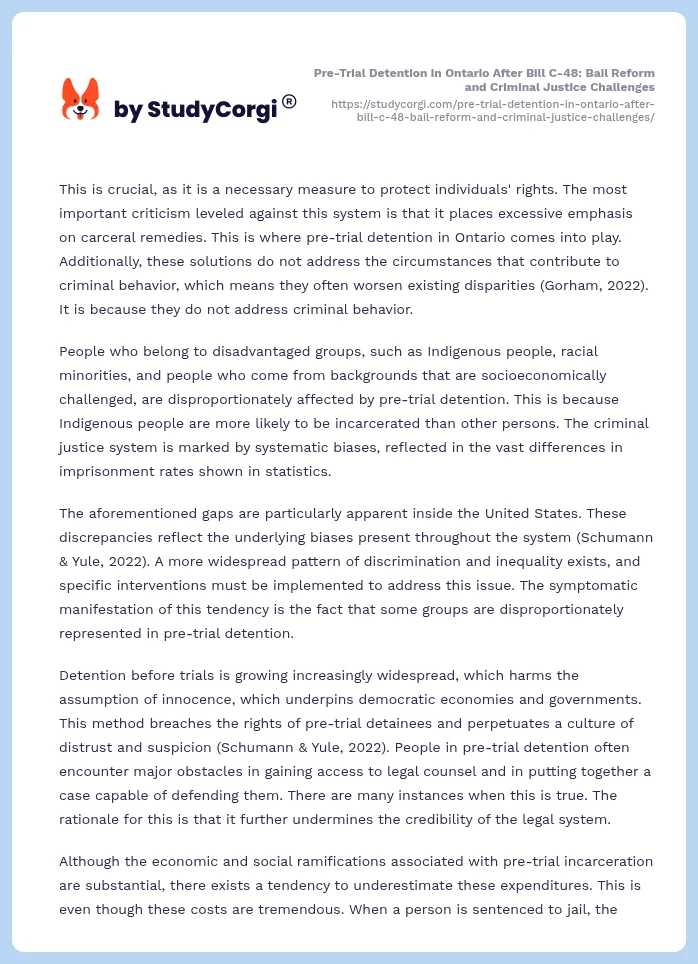 Pre-Trial Detention in Ontario After Bill C-48: Bail Reform and Criminal Justice Challenges. Page 2