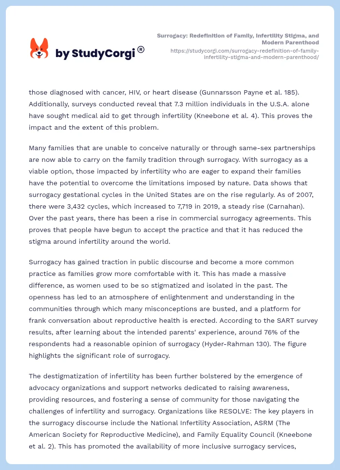 Surrogacy: Redefinition of Family, Infertility Stigma, and Modern Parenthood. Page 2