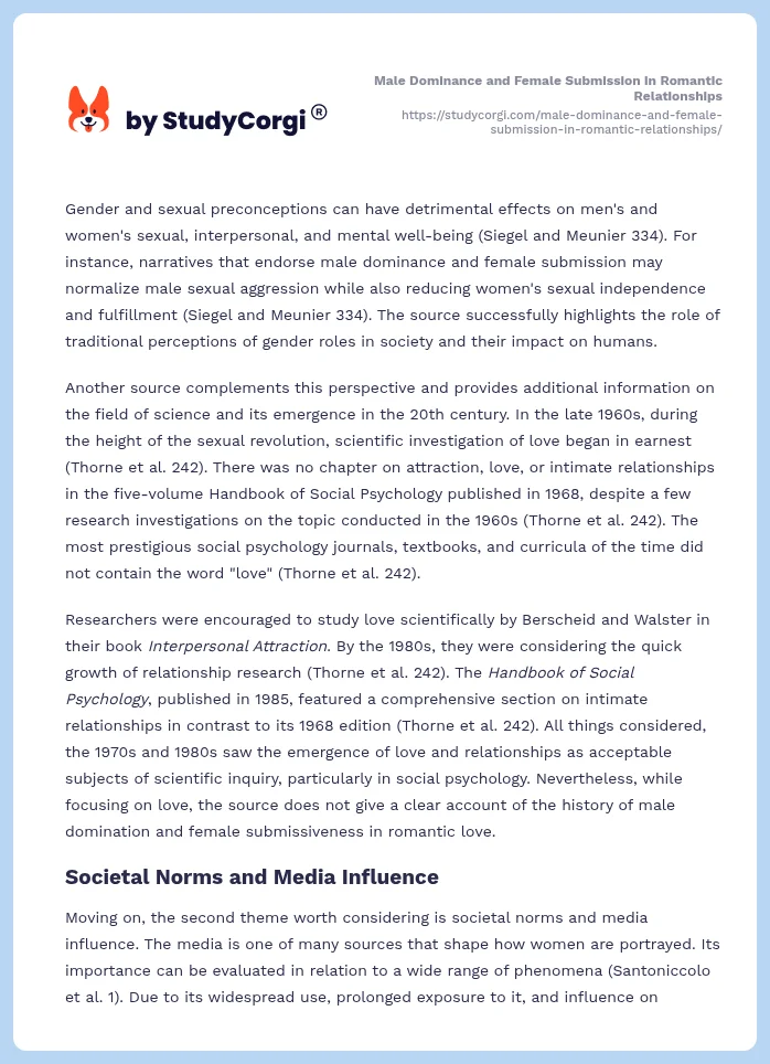 Male Dominance and Female Submission in Romantic Relationships. Page 2