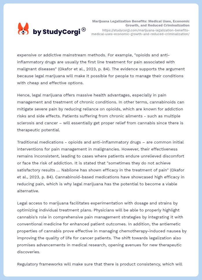 Marijuana Legalization Benefits: Medical Uses, Economic Growth, and Reduced Criminalization. Page 2
