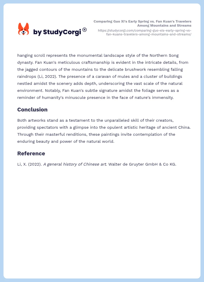 Comparing Guo Xi's Early Spring vs. Fan Kuan's Travelers Among Mountains and Streams. Page 2