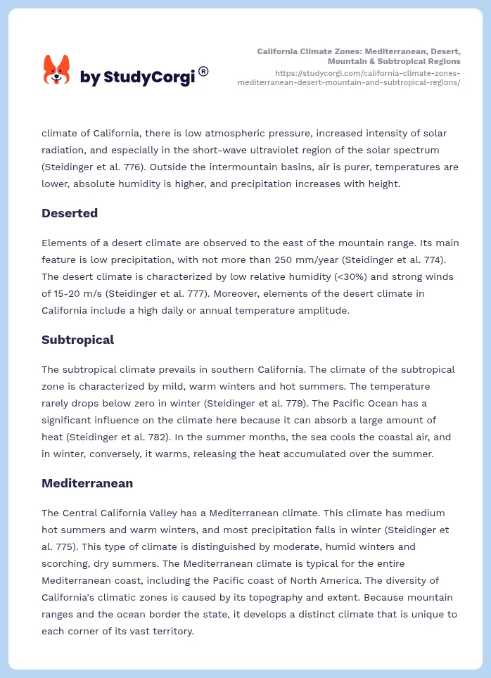 California Climate Zones: Mediterranean, Desert, Mountain & Subtropical Regions. Page 2