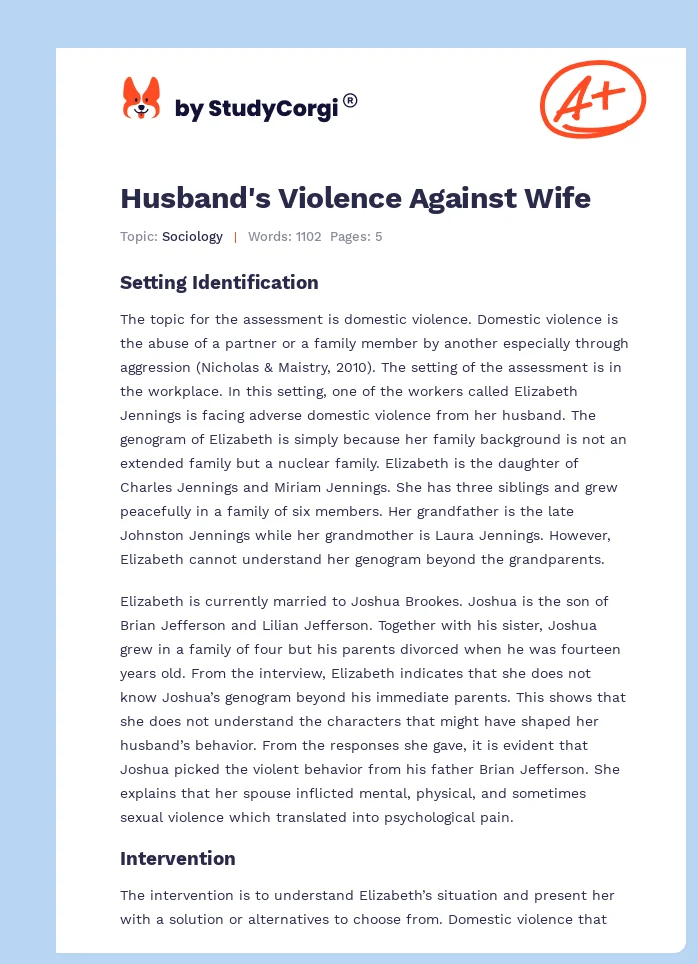 Husband's Violence Against Wife. Page 1