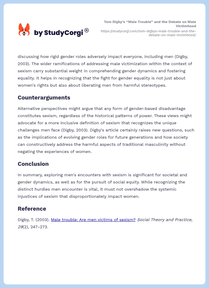 Tom Digby’s “Male Trouble” and the Debate on Male Victimhood. Page 2