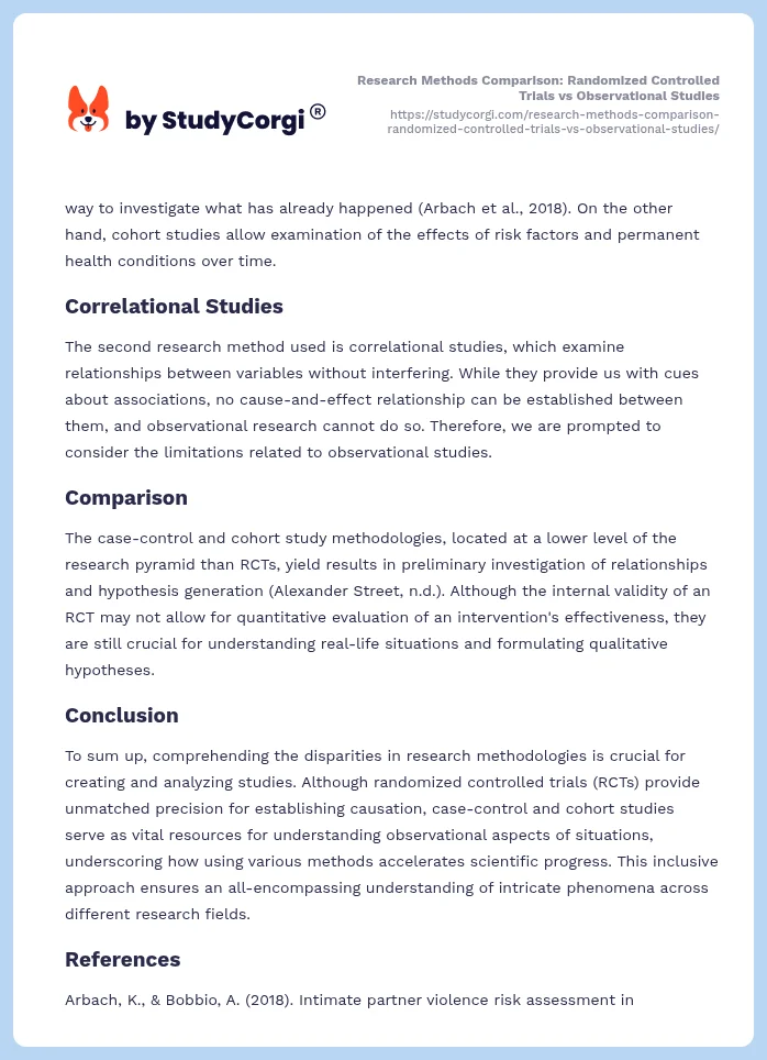 Research Methods Comparison: Randomized Controlled Trials vs Observational Studies. Page 2