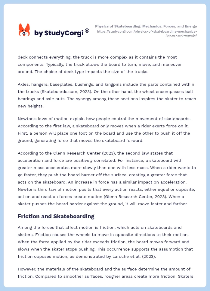 Physics of Skateboarding: Mechanics, Forces, and Energy. Page 2