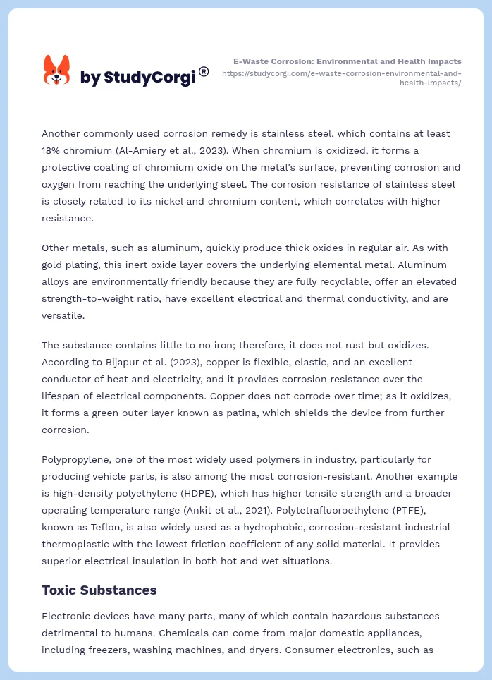 E-Waste Corrosion: Environmental and Health Impacts. Page 2
