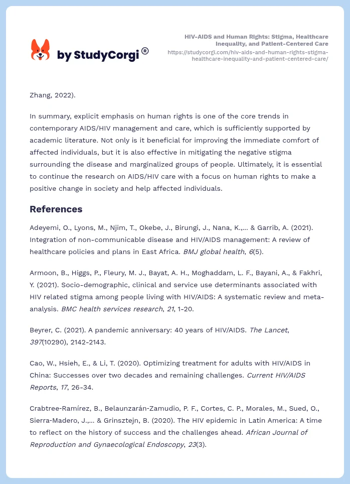 HIV-AIDS and Human Rights: Stigma, Healthcare Inequality, and Patient-Centered Care. Page 2