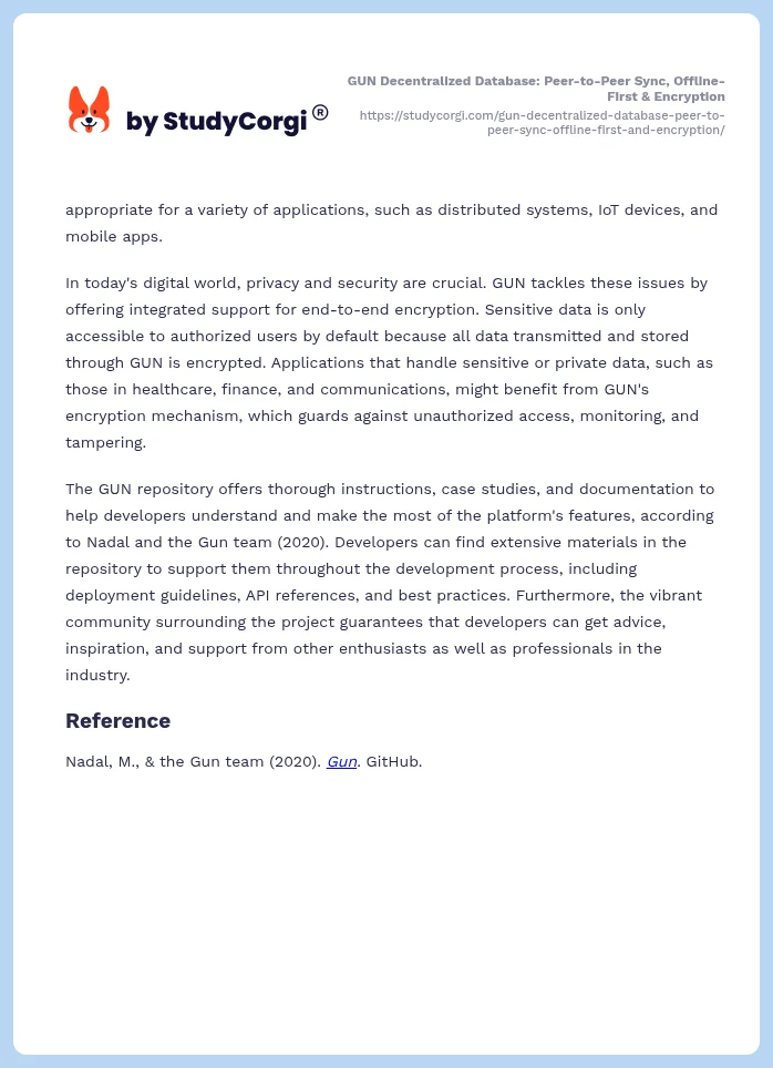 GUN Decentralized Database: Peer-to-Peer Sync, Offline-First & Encryption. Page 2