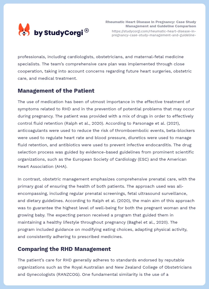 Rheumatic Heart Disease in Pregnancy: Case Study Management and Guideline Comparison. Page 2