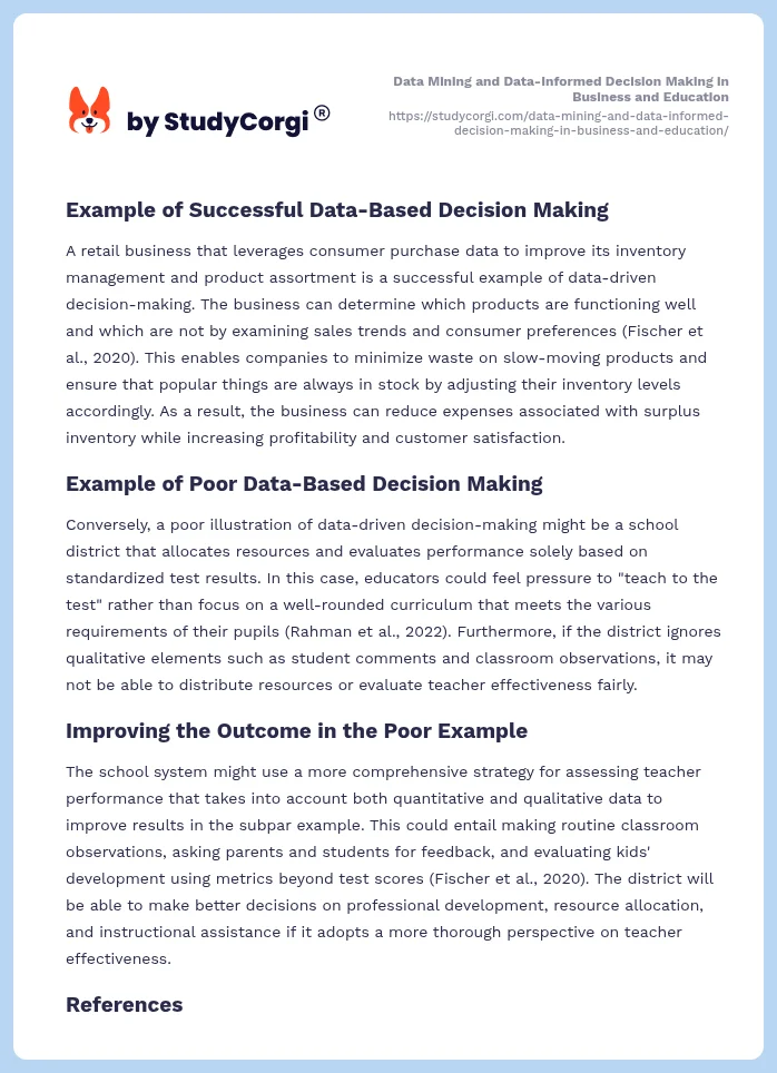 Data Mining and Data-Informed Decision Making in Business and Education. Page 2