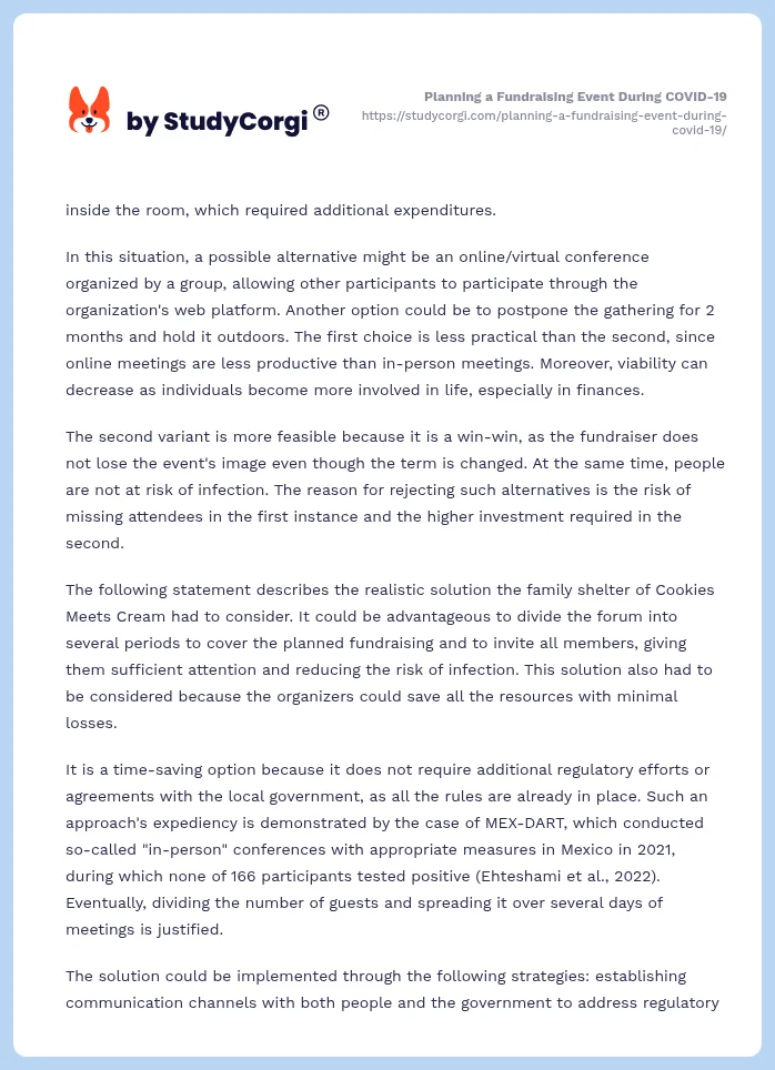 Planning a Fundraising Event During COVID-19. Page 2