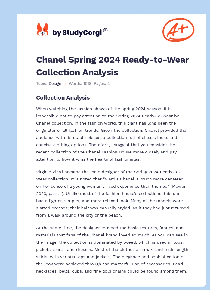 Chanel Spring 2024 Ready-to-Wear Collection Analysis. Page 1