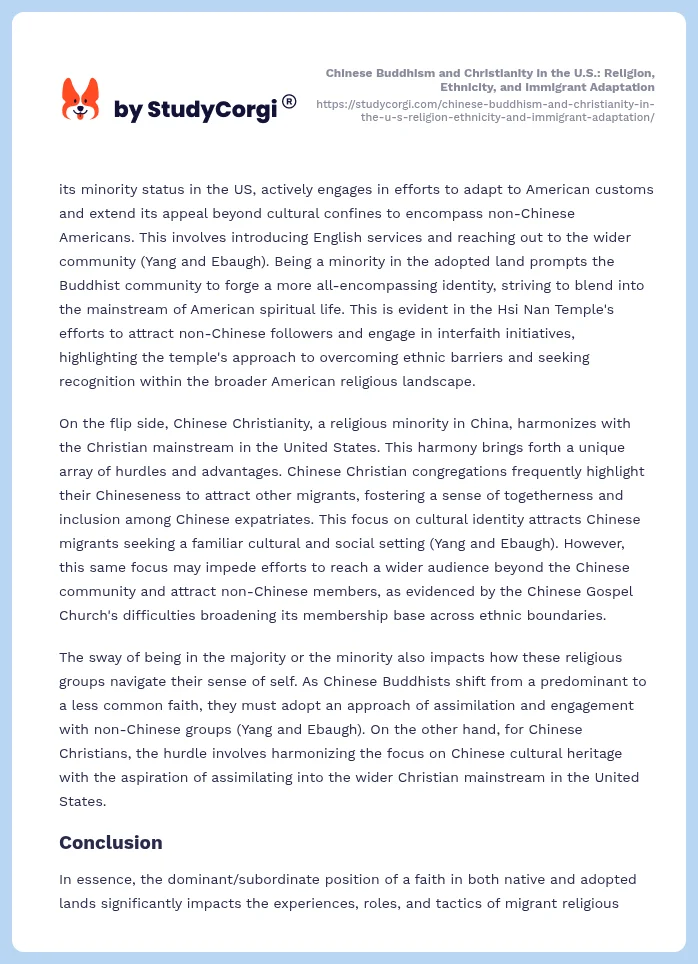 Chinese Buddhism and Christianity in the U.S.: Religion, Ethnicity, and Immigrant Adaptation. Page 2