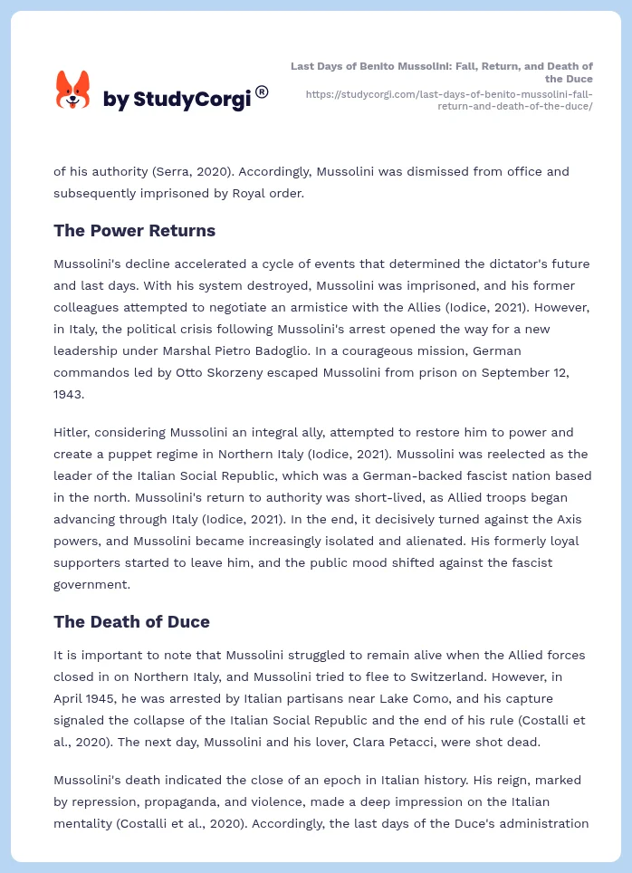 Last Days of Benito Mussolini: Fall, Return, and Death of the Duce. Page 2