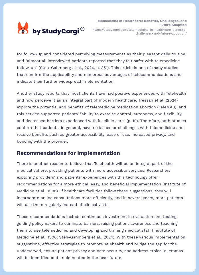 Telemedicine in Healthcare: Benefits, Challenges, and Future Adoption. Page 2
