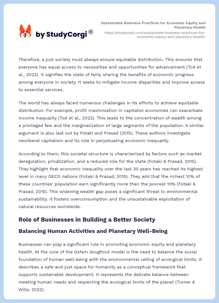 Sustainable Business Practices for Economic Equity and Planetary Health. Page 2
