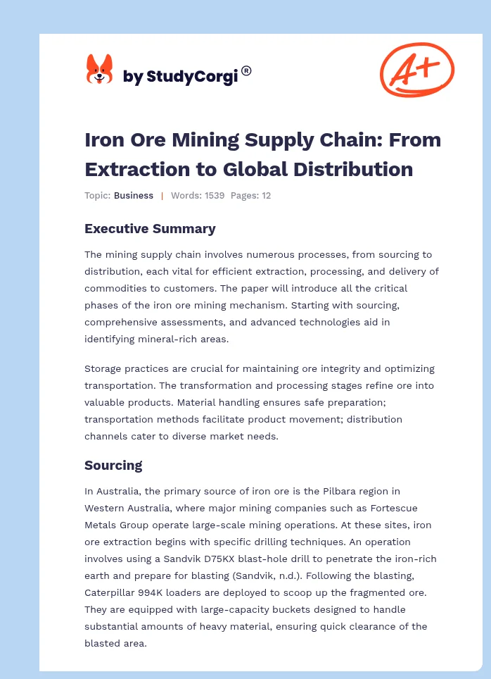 Iron Ore Mining Supply Chain: From Extraction to Global Distribution. Page 1