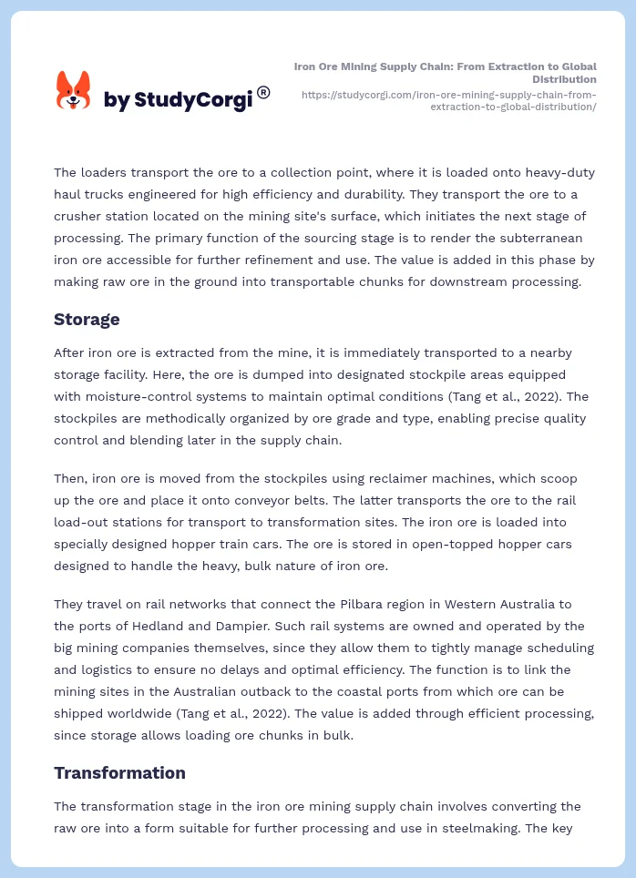Iron Ore Mining Supply Chain: From Extraction to Global Distribution. Page 2