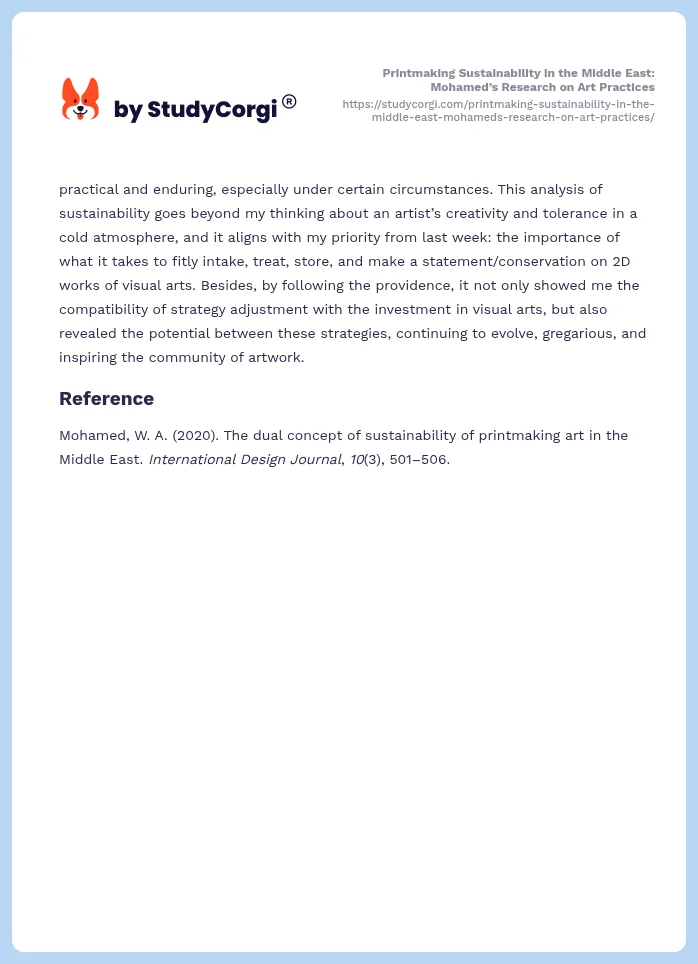 Printmaking Sustainability in the Middle East: Mohamed’s Research on Art Practices. Page 2