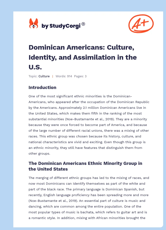 Dominican Americans: Culture, Identity, and Assimilation in the U.S.. Page 1