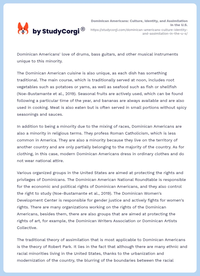 Dominican Americans: Culture, Identity, and Assimilation in the U.S.. Page 2