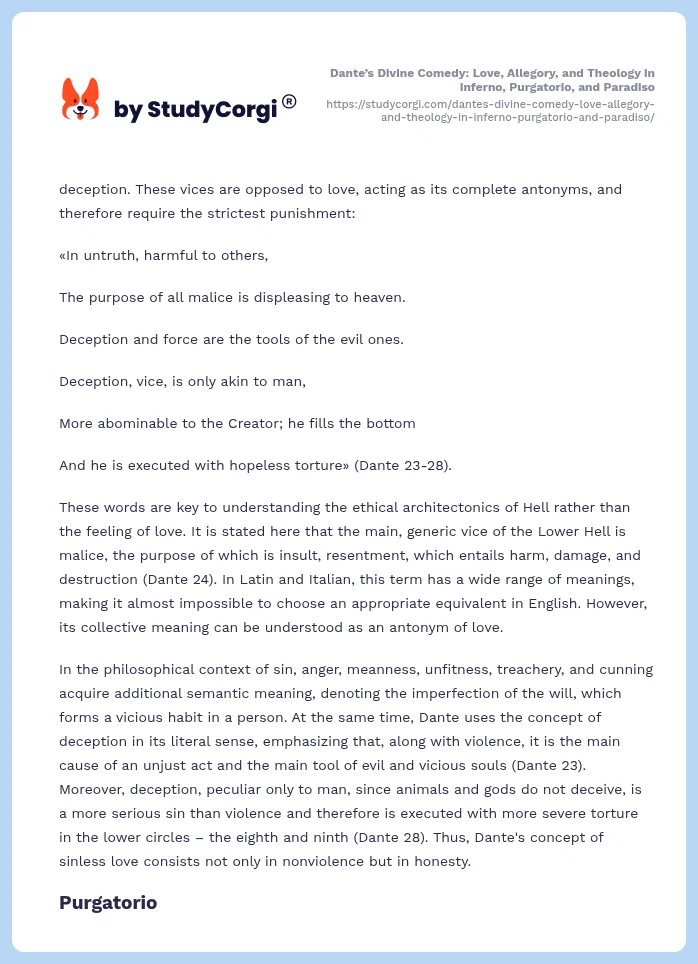 Dante’s Divine Comedy: Love, Allegory, and Theology in Inferno, Purgatorio, and Paradiso. Page 2