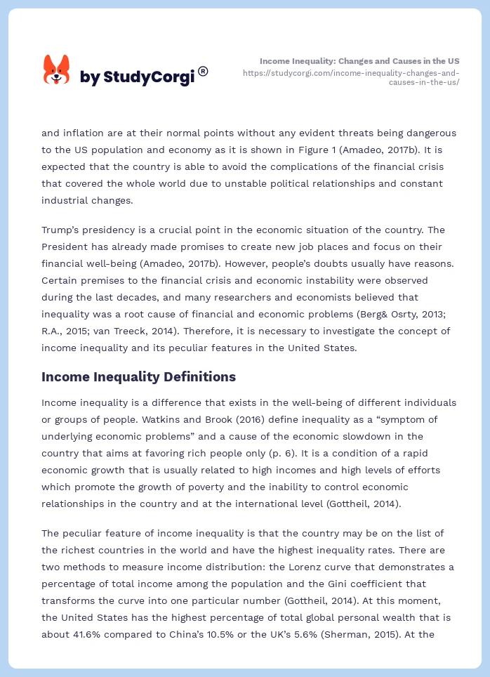 Income Inequality: Changes and Causes in the US. Page 2