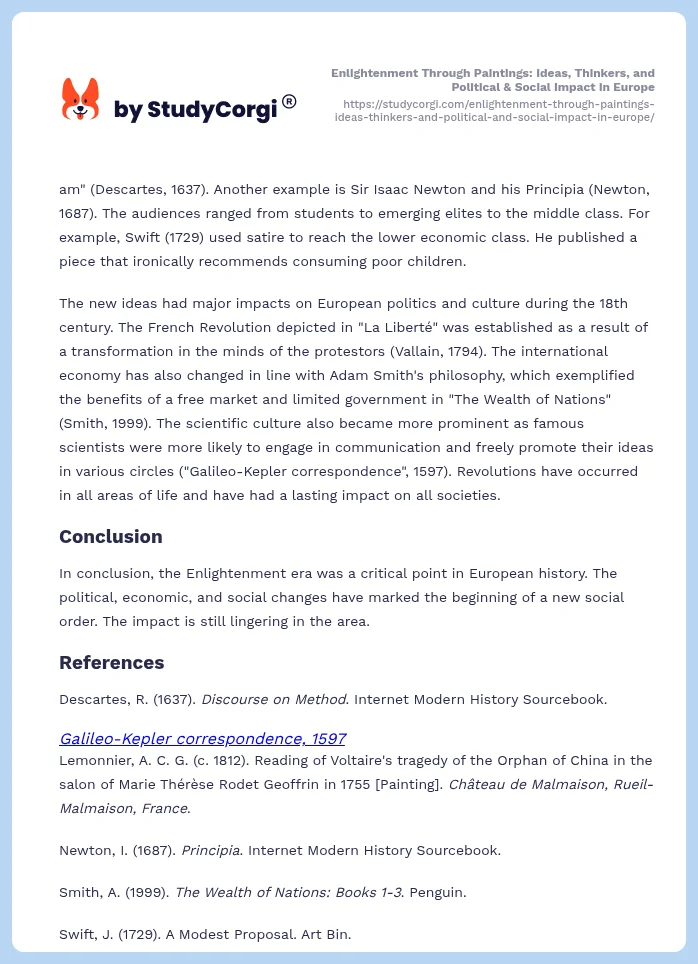 Enlightenment Through Paintings: Ideas, Thinkers, and Political & Social Impact in Europe. Page 2