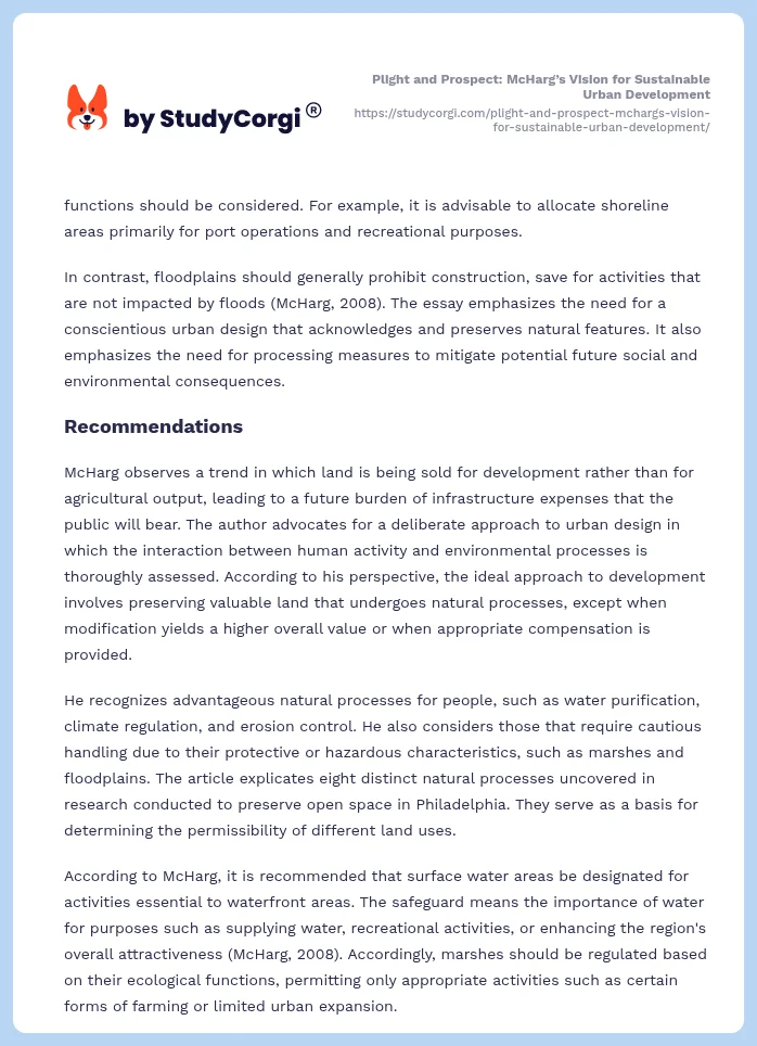 Plight and Prospect: McHarg’s Vision for Sustainable Urban Development. Page 2