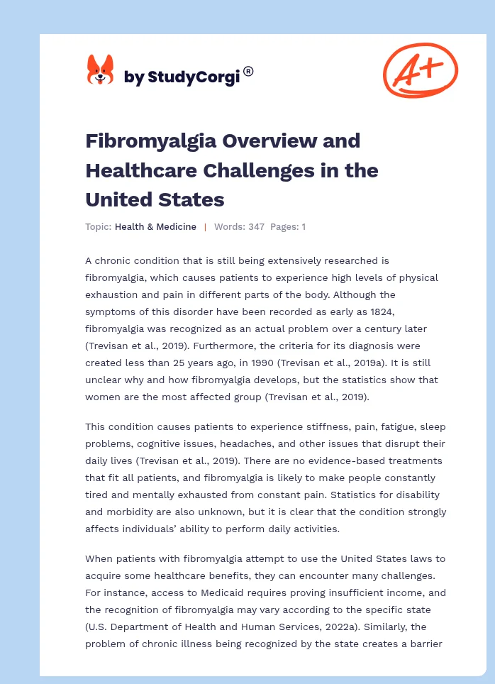Fibromyalgia Overview and Healthcare Challenges in the United States. Page 1