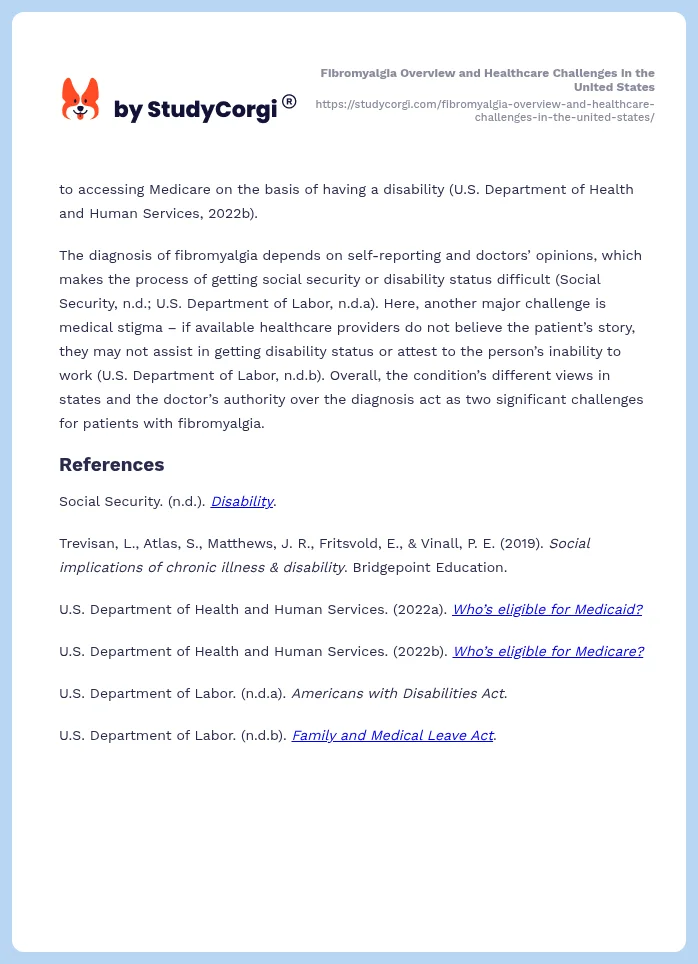 Fibromyalgia Overview and Healthcare Challenges in the United States. Page 2