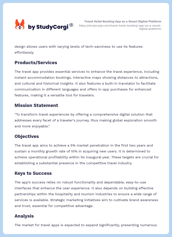 Travel Hotel Booking App as a Smart Digital Platform. Page 2
