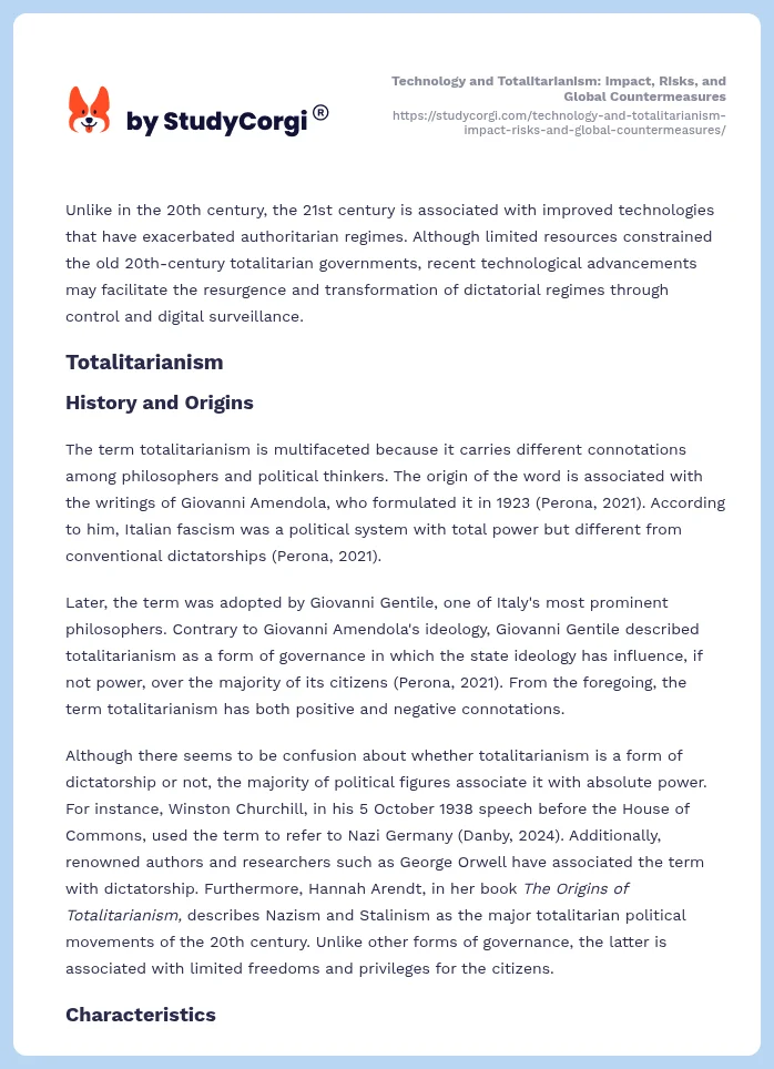 Technology and Totalitarianism: Impact, Risks, and Global Countermeasures. Page 2
