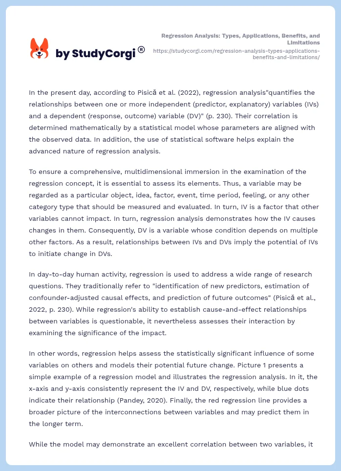 Regression Analysis: Types, Applications, Benefits, and Limitations. Page 2