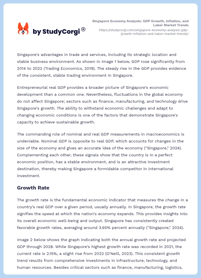 Singapore Economy Analysis: GDP Growth, Inflation, and Labor Market Trends. Page 2