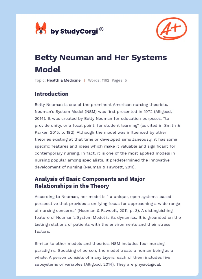 Betty Neuman and Her Systems Model. Page 1