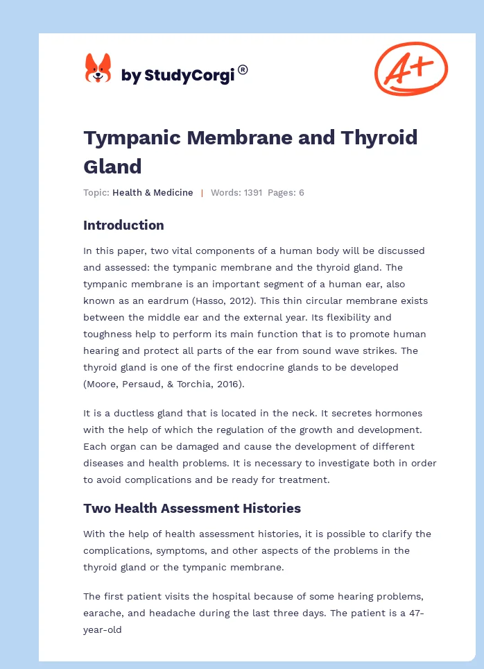 Tympanic Membrane and Thyroid Gland. Page 1