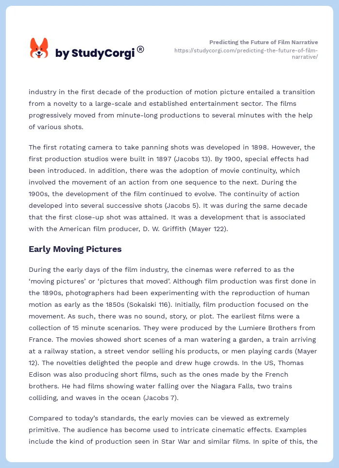 Predicting the Future of Film Narrative. Page 2